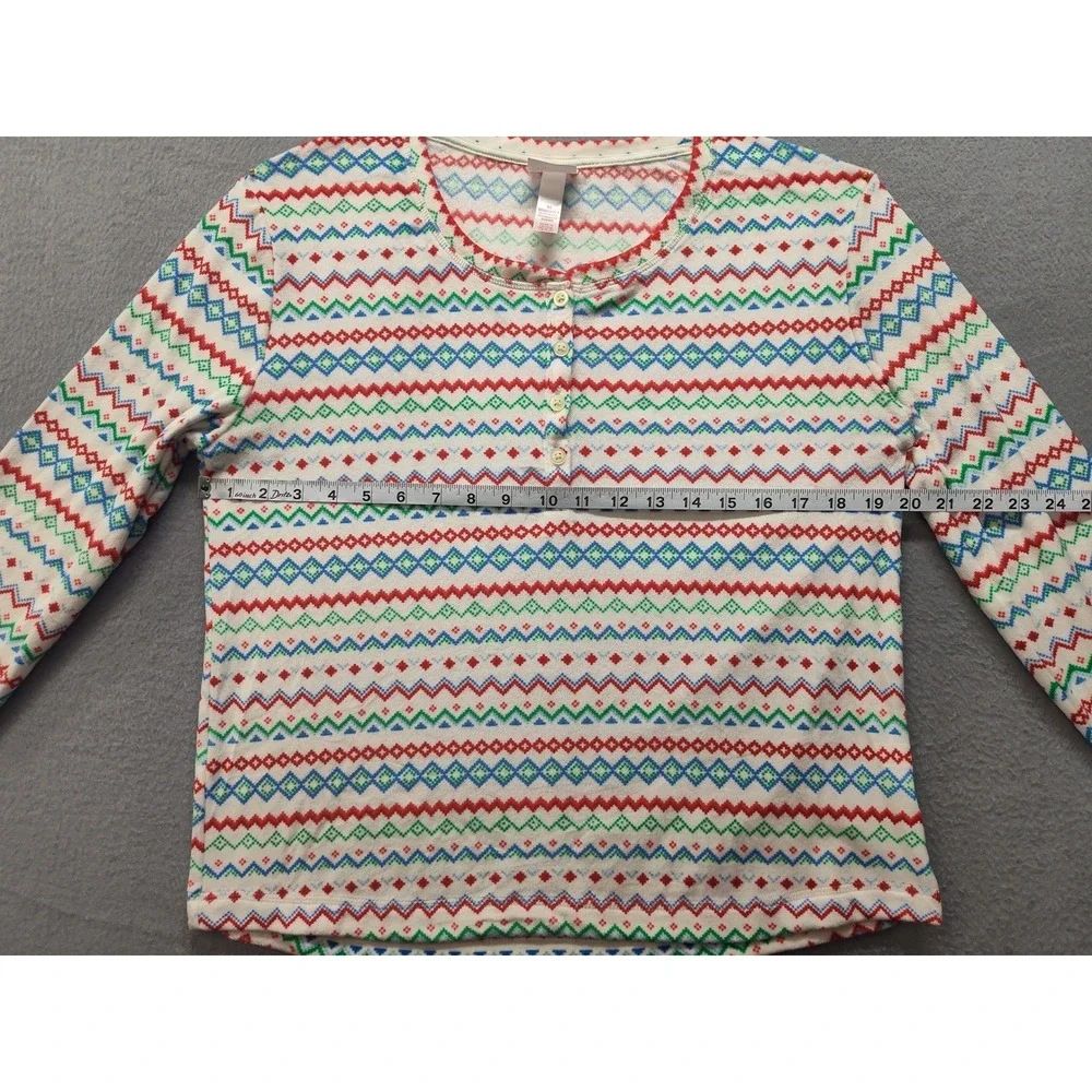 Wondershop Target Womens M Pajama Top Henley Fair Isle Holiday Sleep Shirt New
